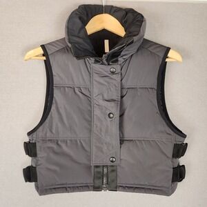 Alp N Rock La Vitesse Crop Vest Women's XS Gray Puffer‎ Belted Lightweight